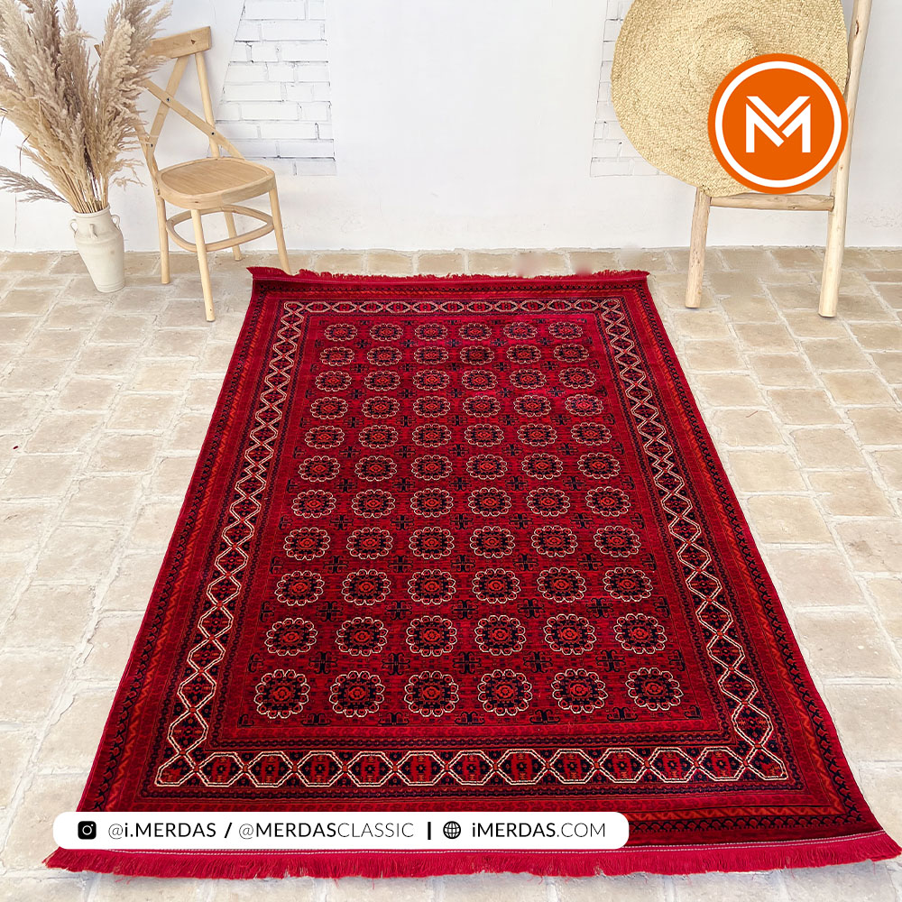 فرش گبه کد 78009 زمینه شرابی